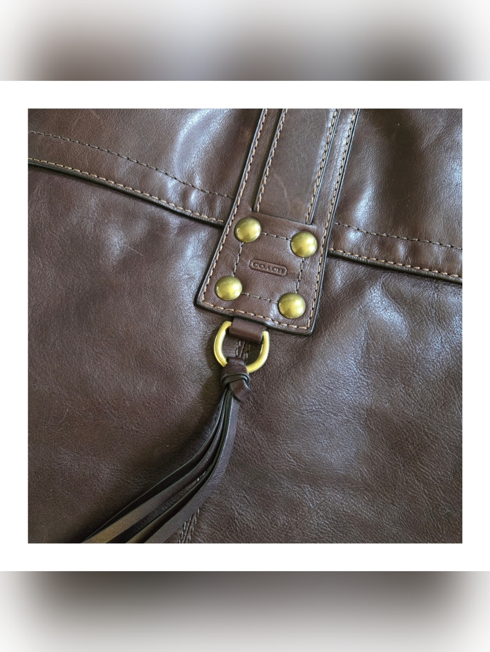 VTG Coach Legacy Brooklyn Brown Pocket Leather Messenger Shoulder Tote Large Bag - Picture 3 of 16